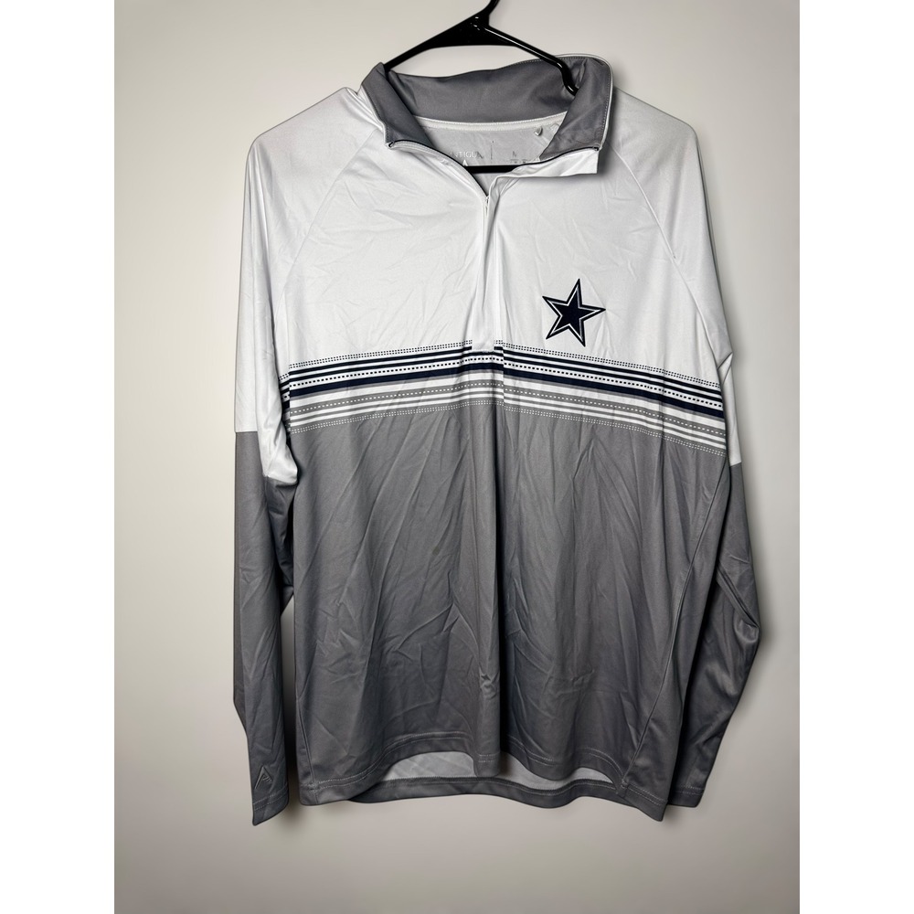Dallas Cowboys Antigua 1/4 Zip Pullover Men's Size M NFL Long Sleeve Grey
